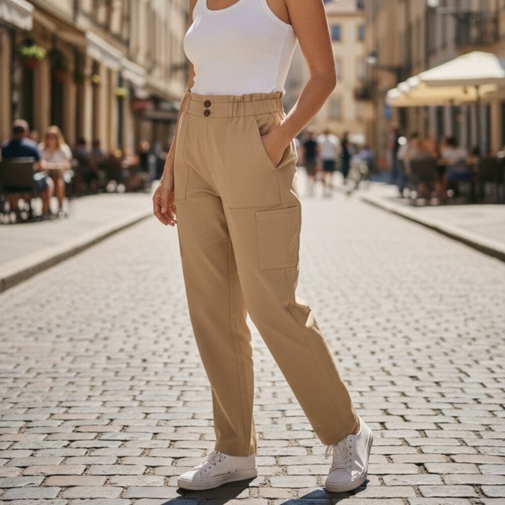 549 WOMENS 3X KHAKI DRESS PANTS BY SKY PLUS